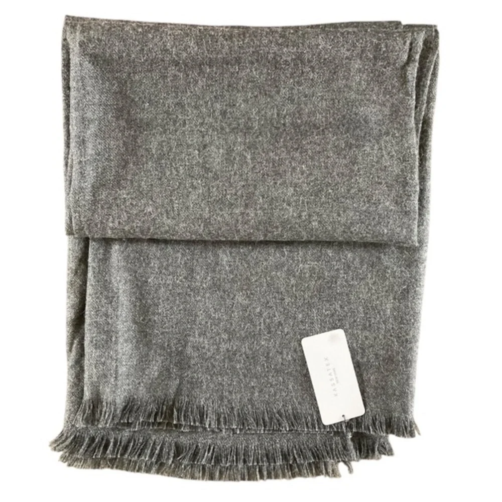 Kassatex 100% Baby Alpaca Luxury Throw Blanket Made in Peru Luxe Gray NWT